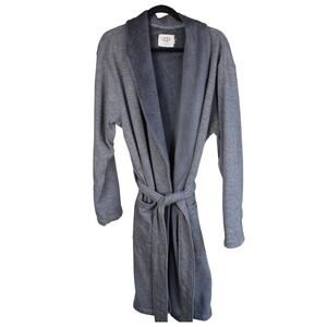 UGG Robe Mens Medium Large Gray Lounge Bathrobe Shawl Collar Belt Cozy Sleepwear